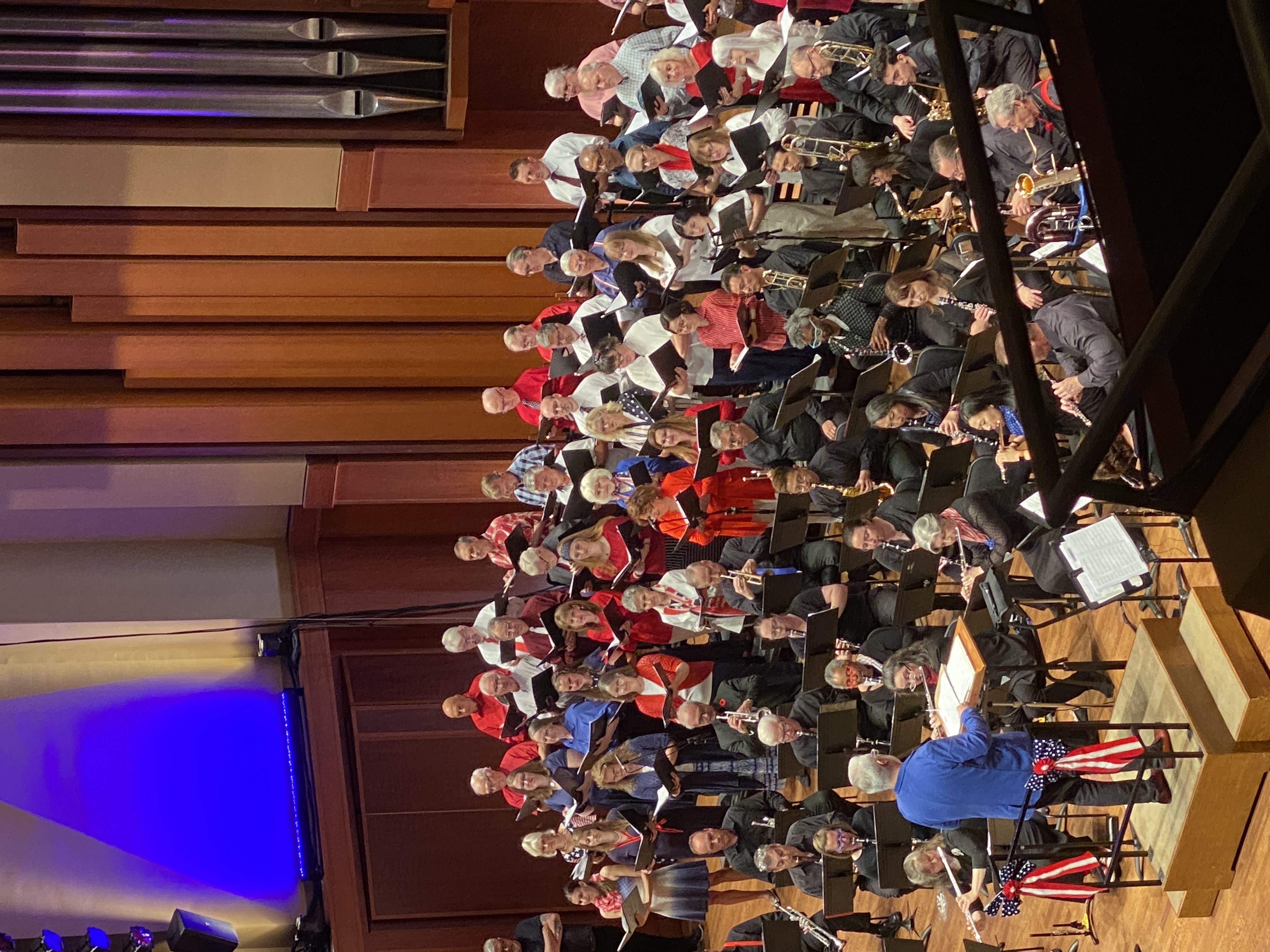 Chen Wang performing with a wind ensemble